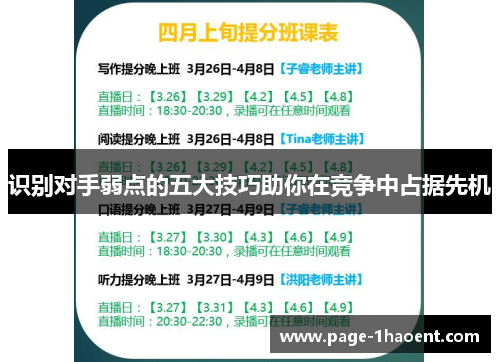 识别对手弱点的五大技巧助你在竞争中占据先机