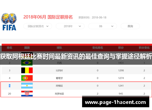 获取阿根廷比赛时间最新资讯的最佳查询与掌握途径解析